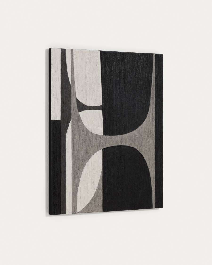 Πίνακας αφηρημένης τέχνης Onure λευκό & μαύρο 80 x 100 εκ