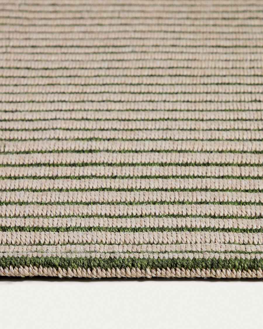 Ardelia green and beige synthetic fibre rug 200 x 300cm