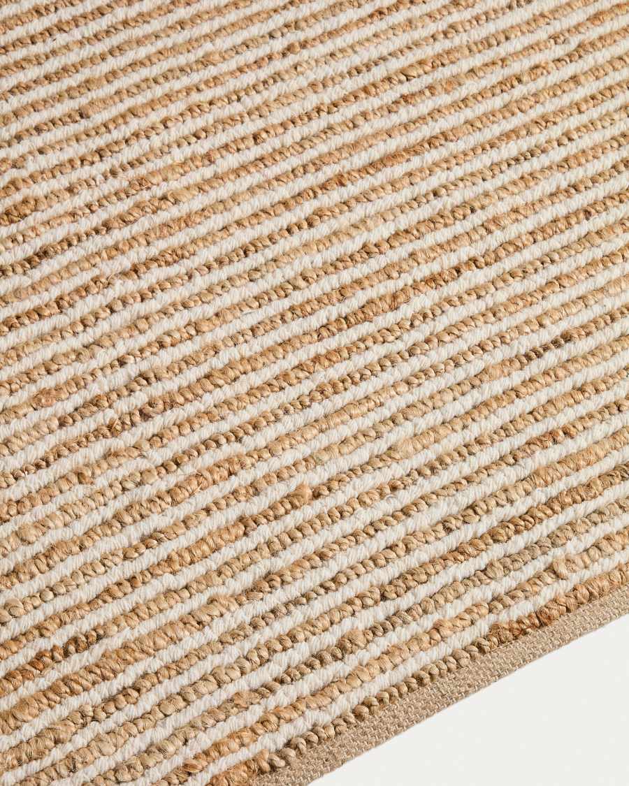 Tappeto Derule in iuta e lana beige 200 x 300 cm