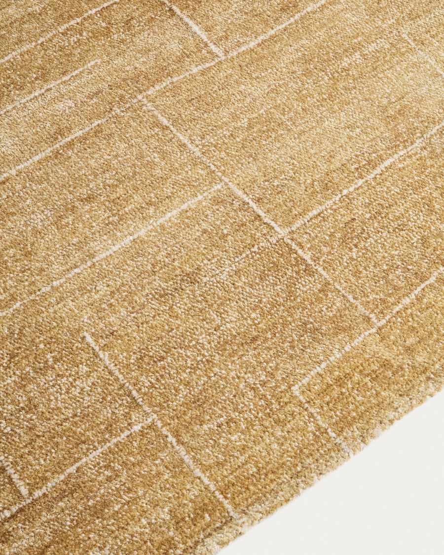 Tappeto Eloda in lana e viscosa senape 200 x 300 cm