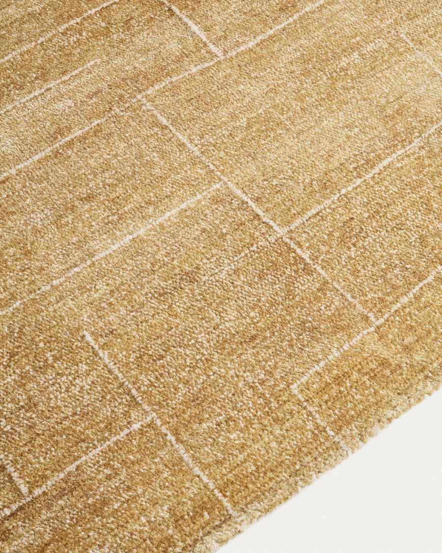 Tappeto Eloda in lana e viscosa senape 160 x 230 cm