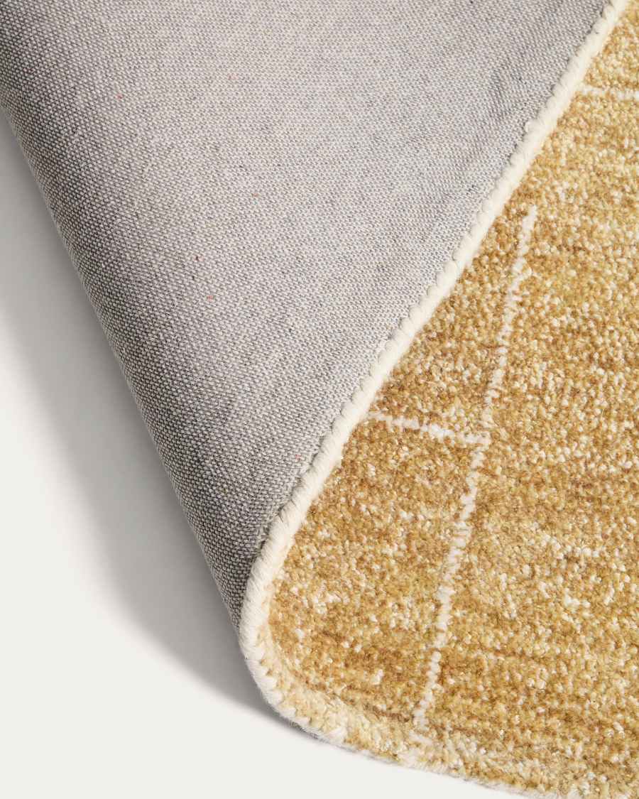 Tappeto Eloda in lana e viscosa senape 160 x 230 cm