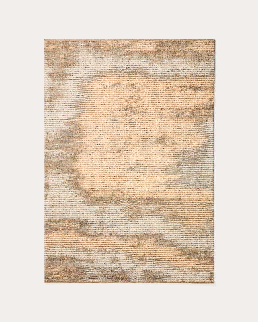 Tappeto Derule in iuta e lana beige 230 x 160 cm