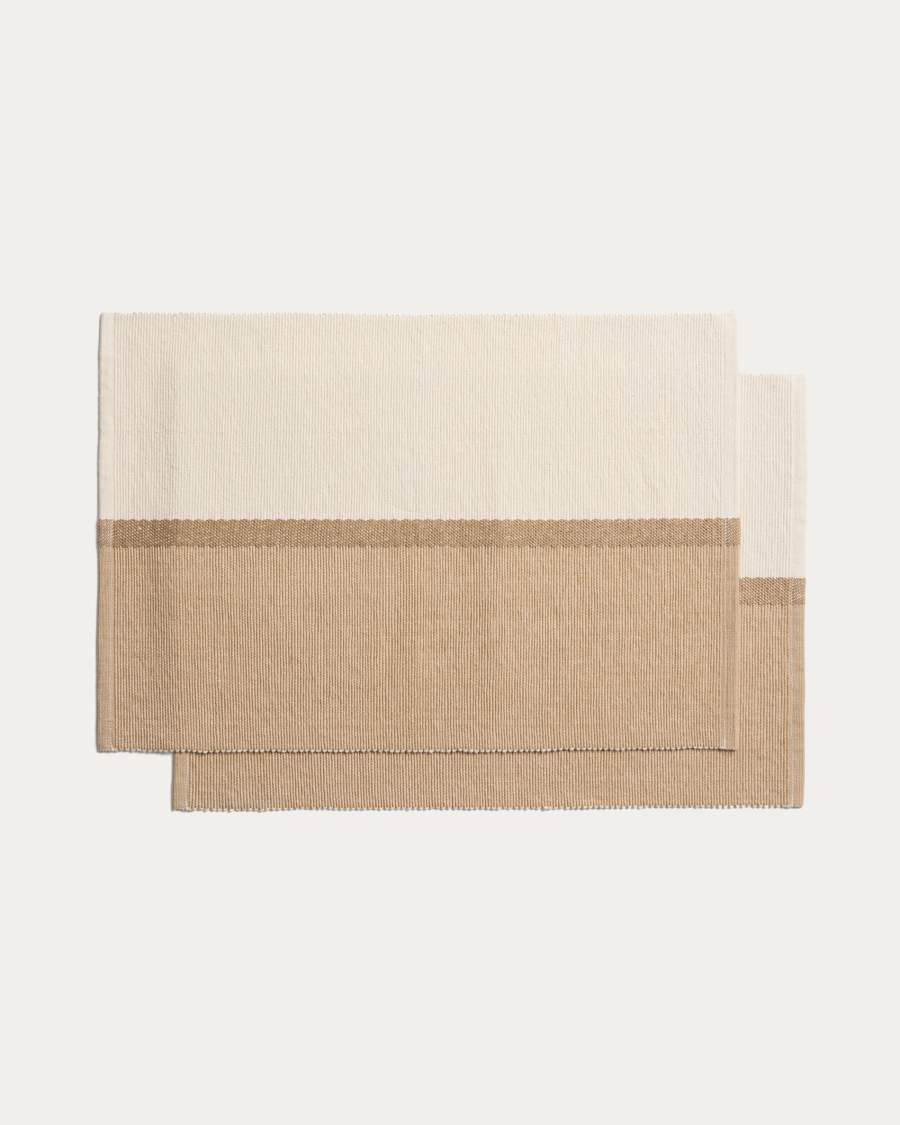 Tari set of 2 beige 100% cotton placemats 35 x 50 cm