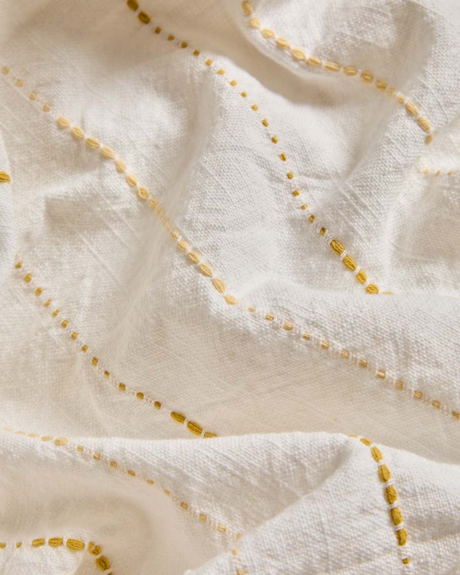 Anila yellow cotton jacquard tablecloth 170 x 170cm