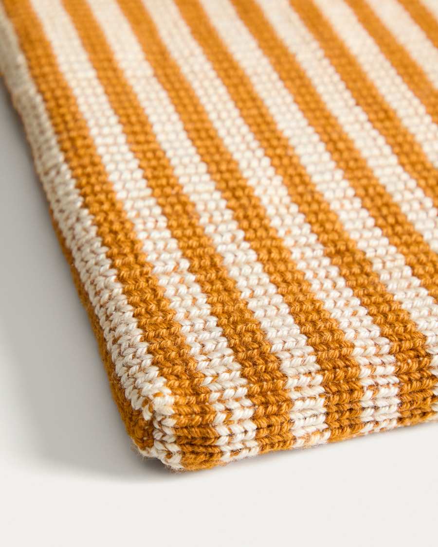 Dirome orange striped 100% PET cushion cover 40 x 40cm