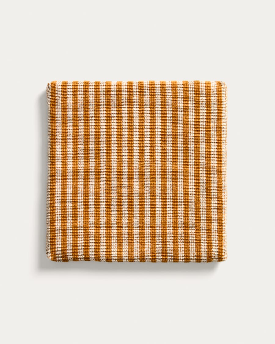 Dirome orange striped 100% PET cushion cover 40 x 40cm