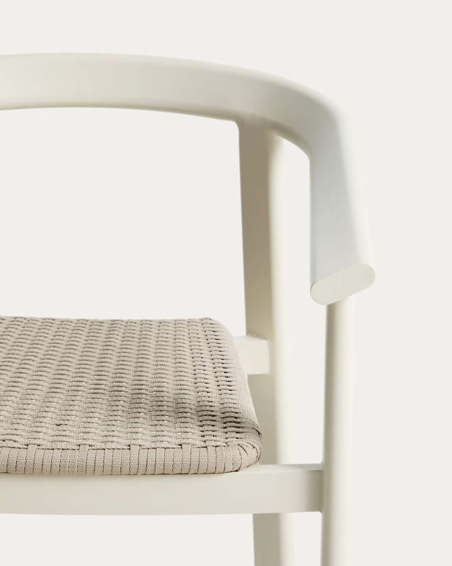 Stuhl Erice aus Aluminium und ecrufarbenem Seil