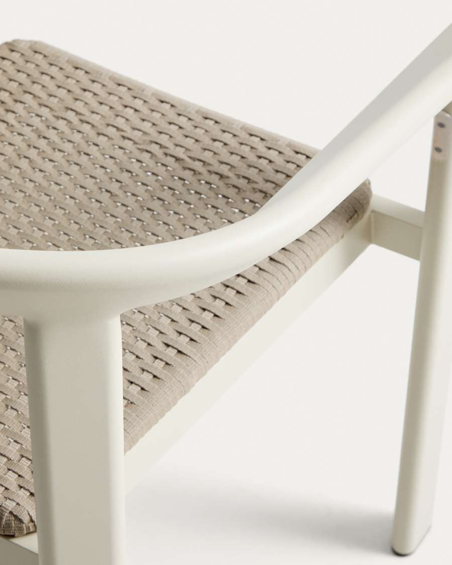 Stuhl Erice aus Aluminium und ecrufarbenem Seil