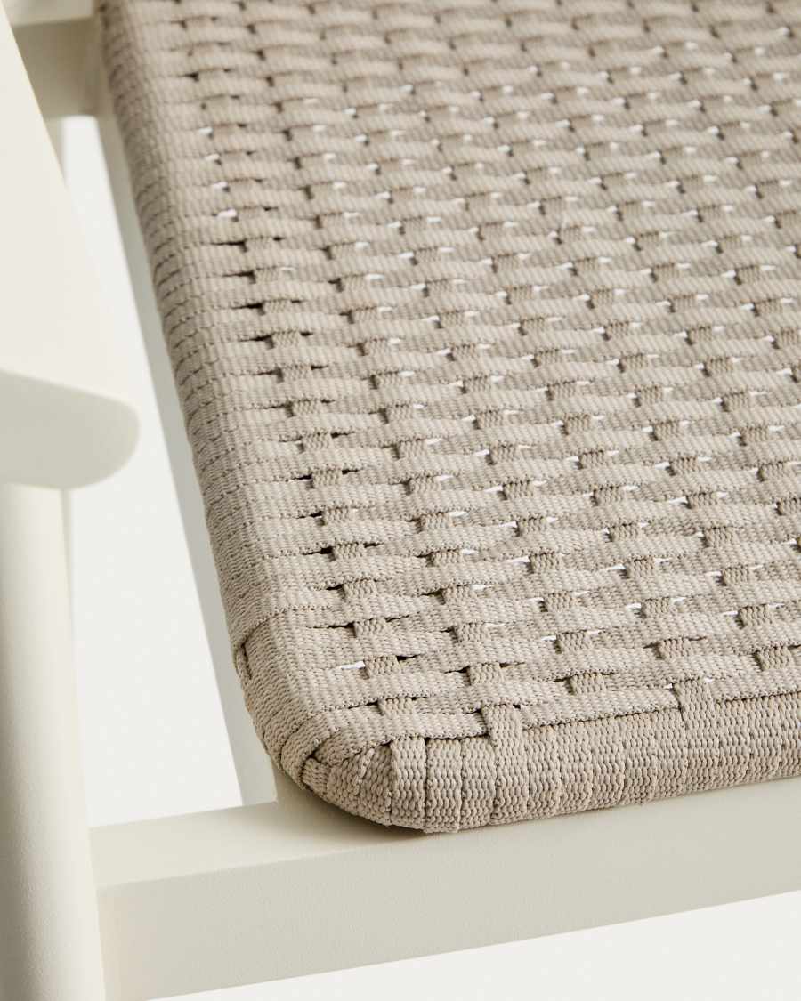 Erice stool in aluminium and ecru rope cord 75cm