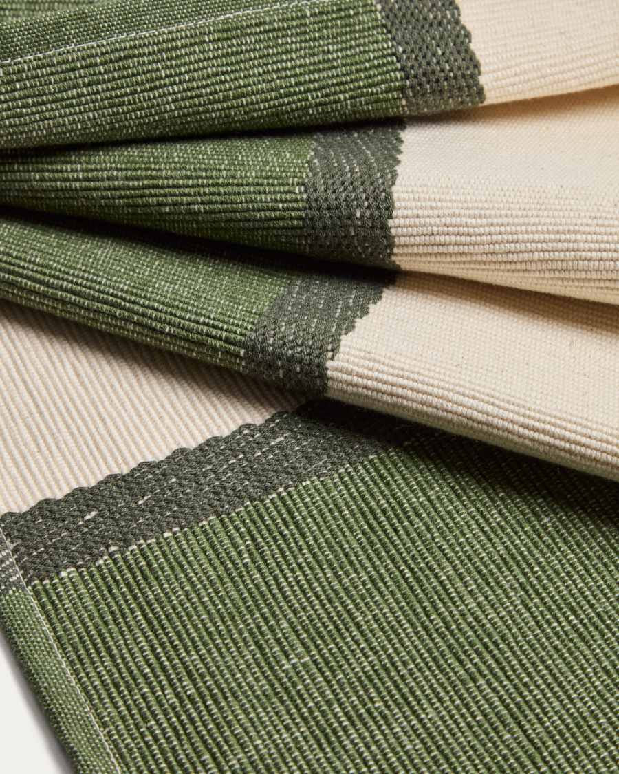 Tari set of 2 green 100% cotton placemats 35 x 50 cm