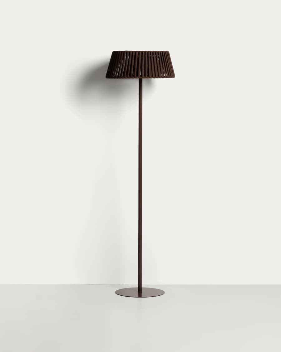 Llum de peu solar per a exterior Aldet de corda plana i peu de metall marró Ø46 cm