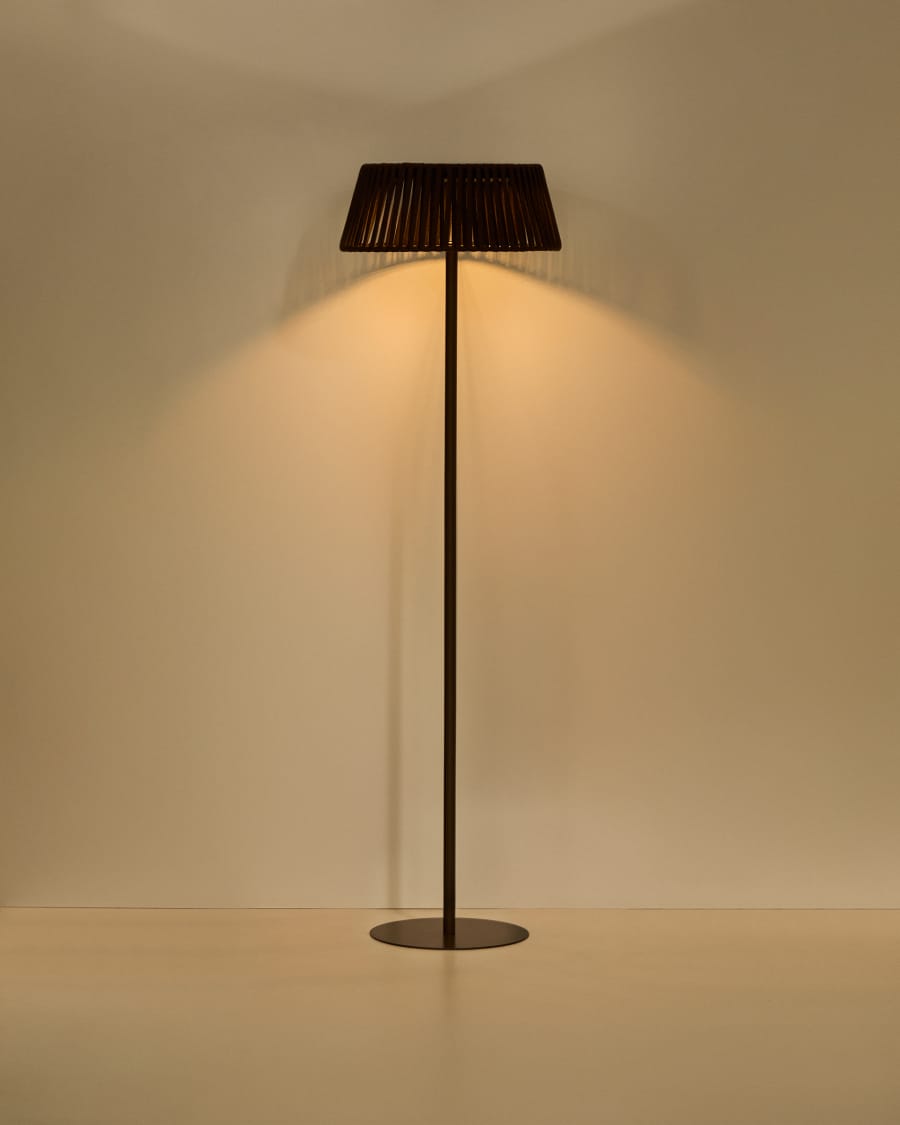 Llum de peu solar per a exterior Aldet de corda plana i peu de metall marró Ø46 cm