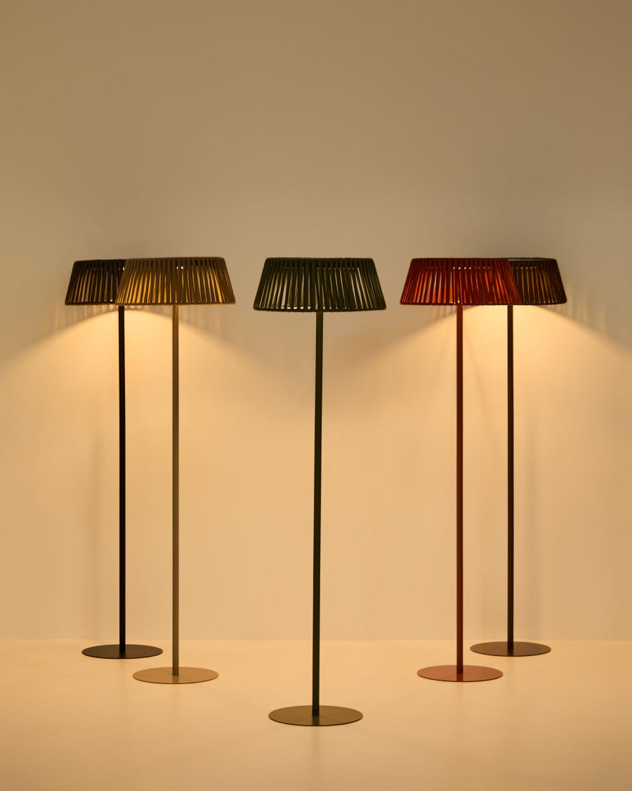 Llum de peu solar per a exterior Aldet de corda plana i peu de metall marró Ø46 cm