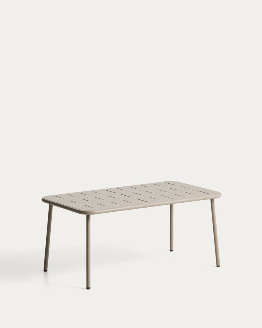 Brai outdoor table in taupe galvanised steel 180 x 90cm
