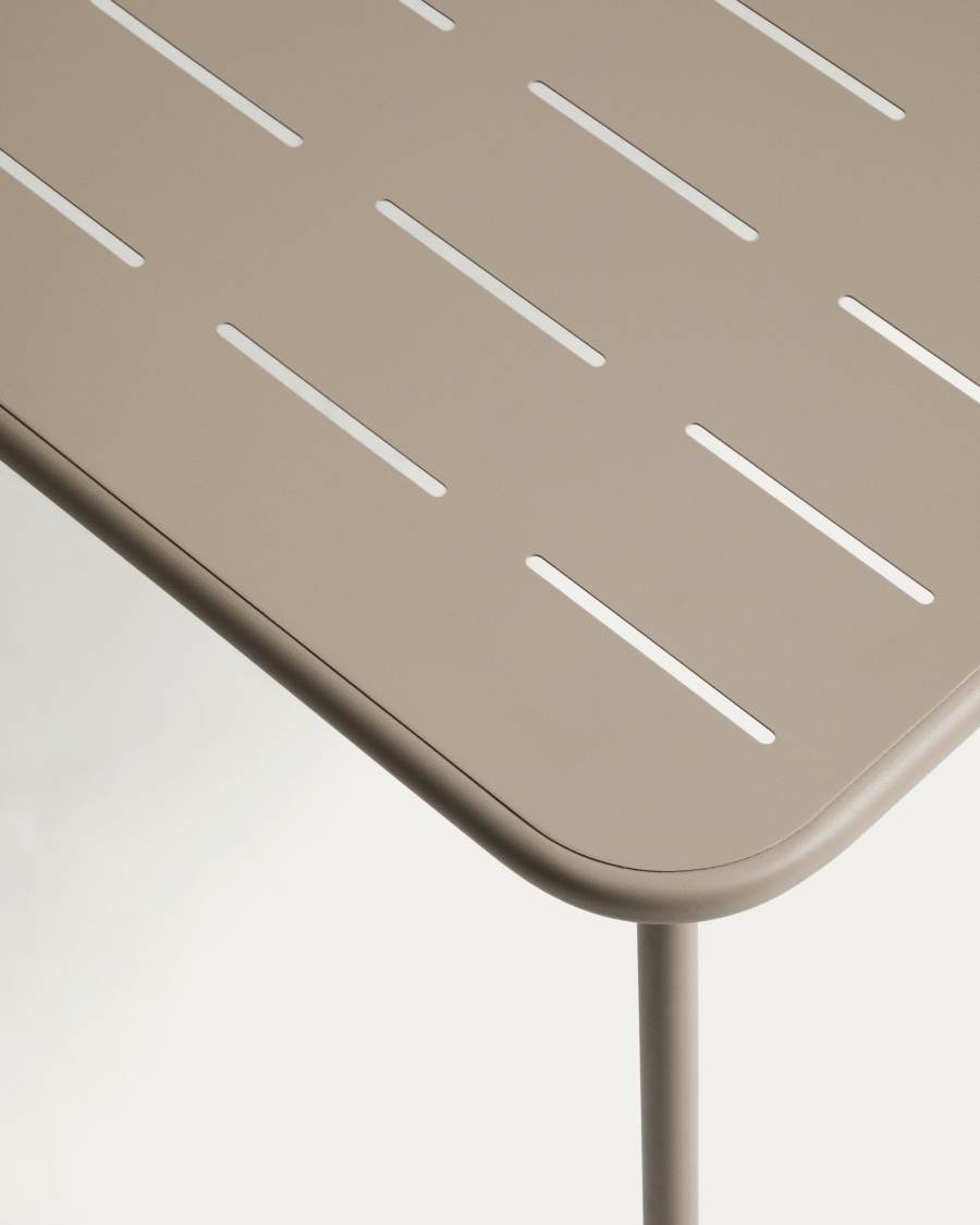 Brai outdoor table in taupe galvanised steel 180 x 90cm