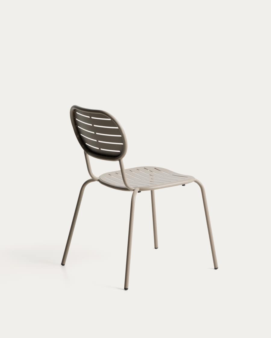 Brai outdoor stackable chair in taupe galvanised steel