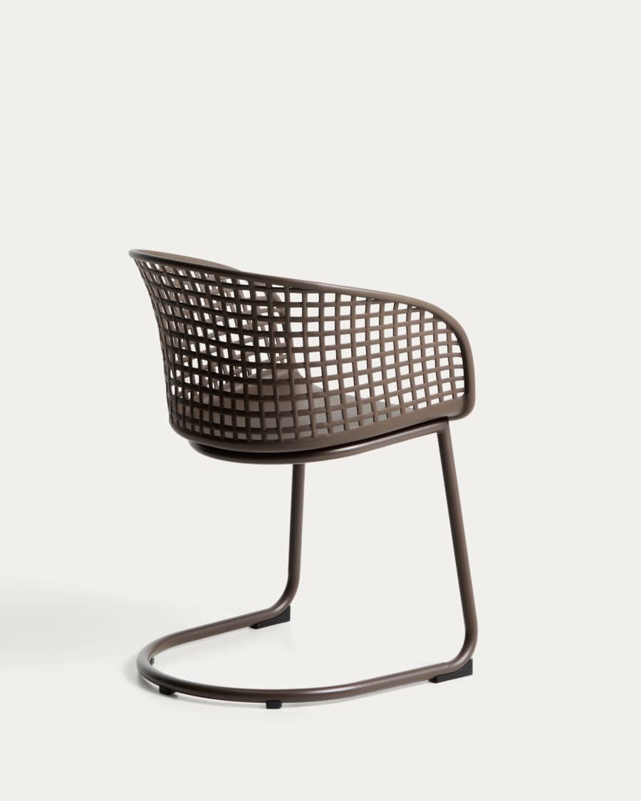 Tenaro brown plastic outdoor chair with steel structure