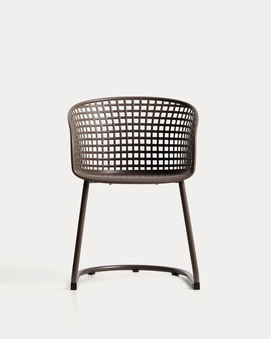 Tenaro brown plastic outdoor chair with steel structure