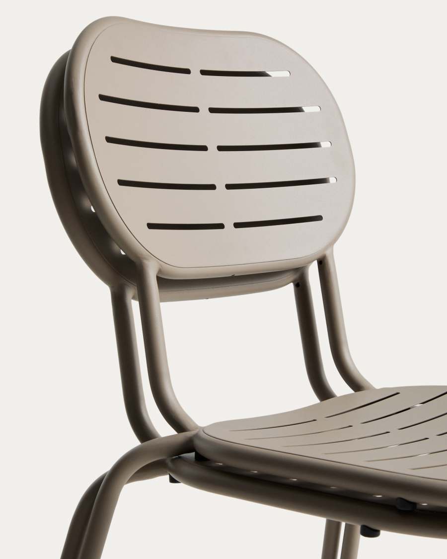 Brai outdoor stackable chair in taupe galvanised steel