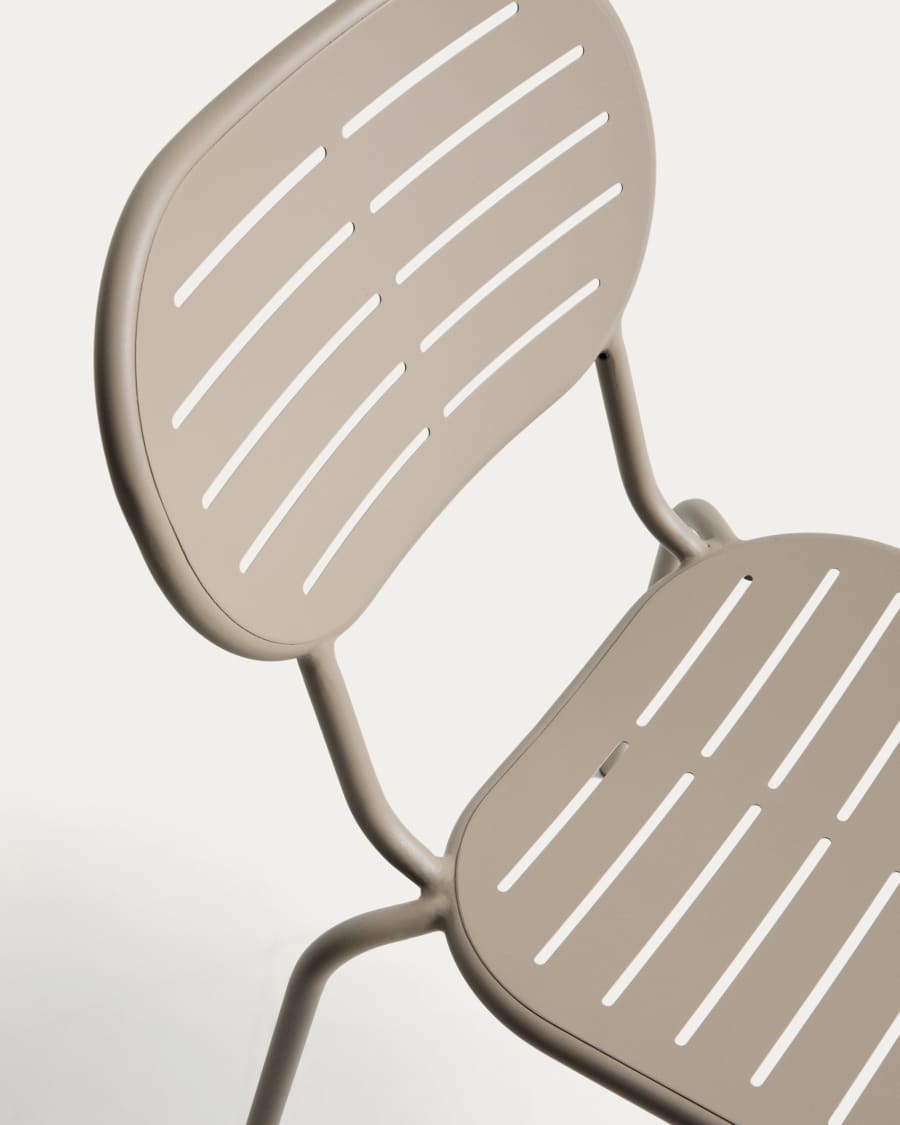 Brai outdoor stackable chair in taupe galvanised steel