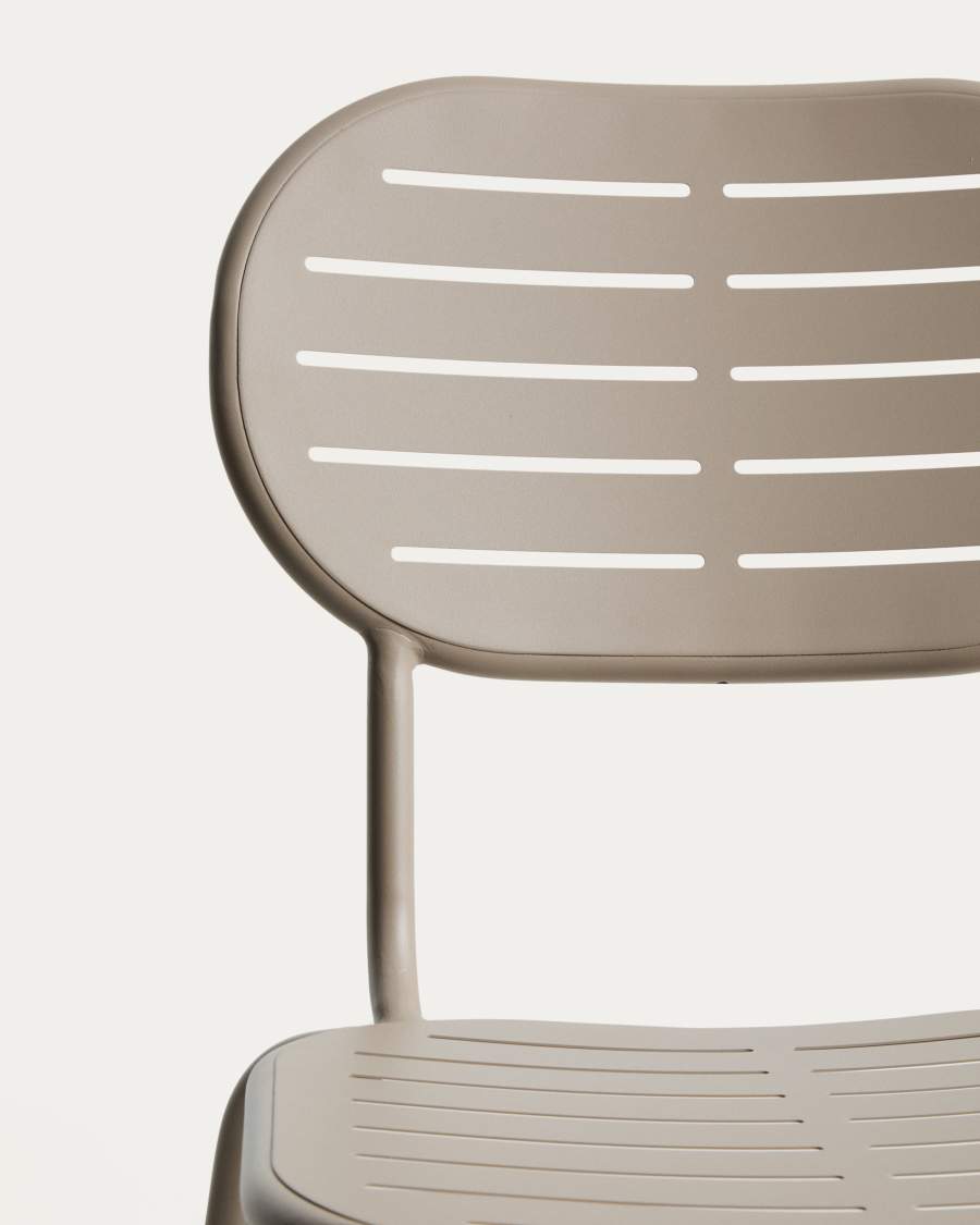 Brai outdoor stackable chair in taupe galvanised steel