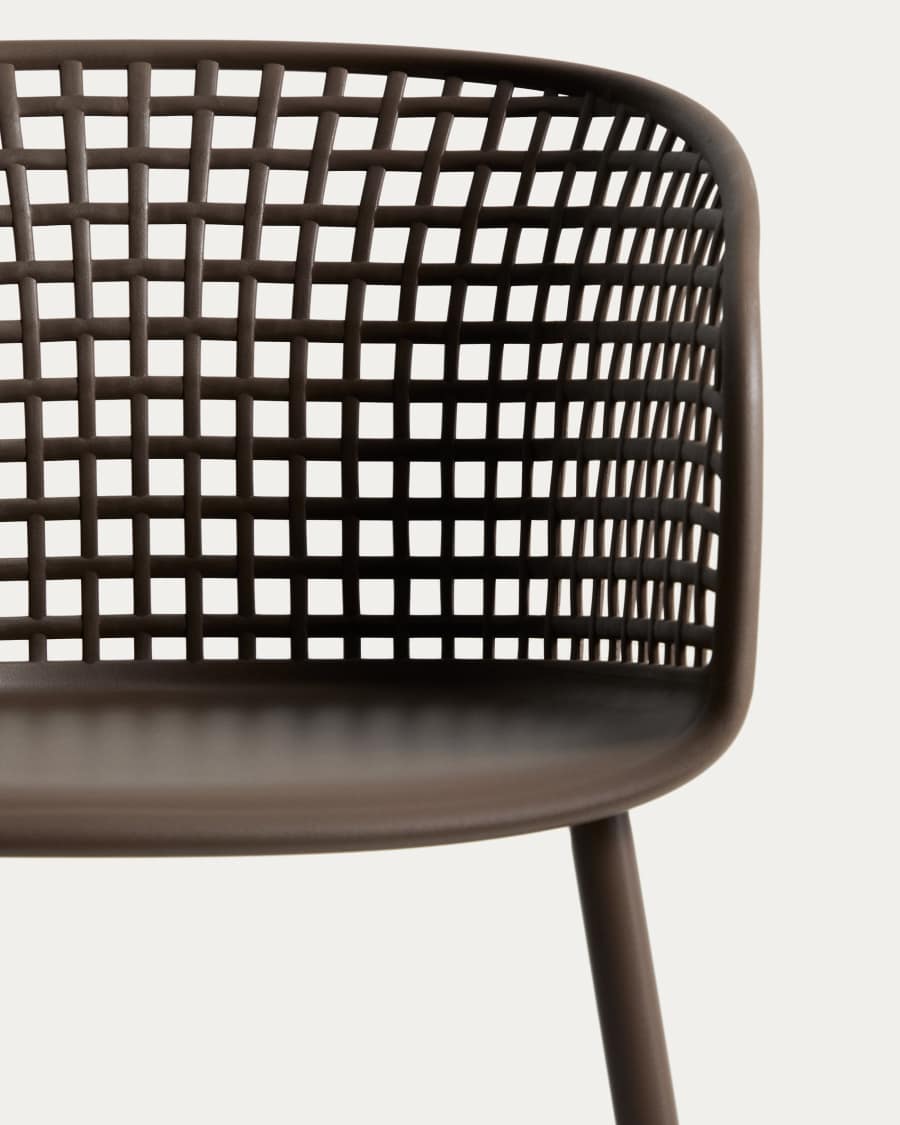Tenaro brown plastic outdoor chair with steel structure