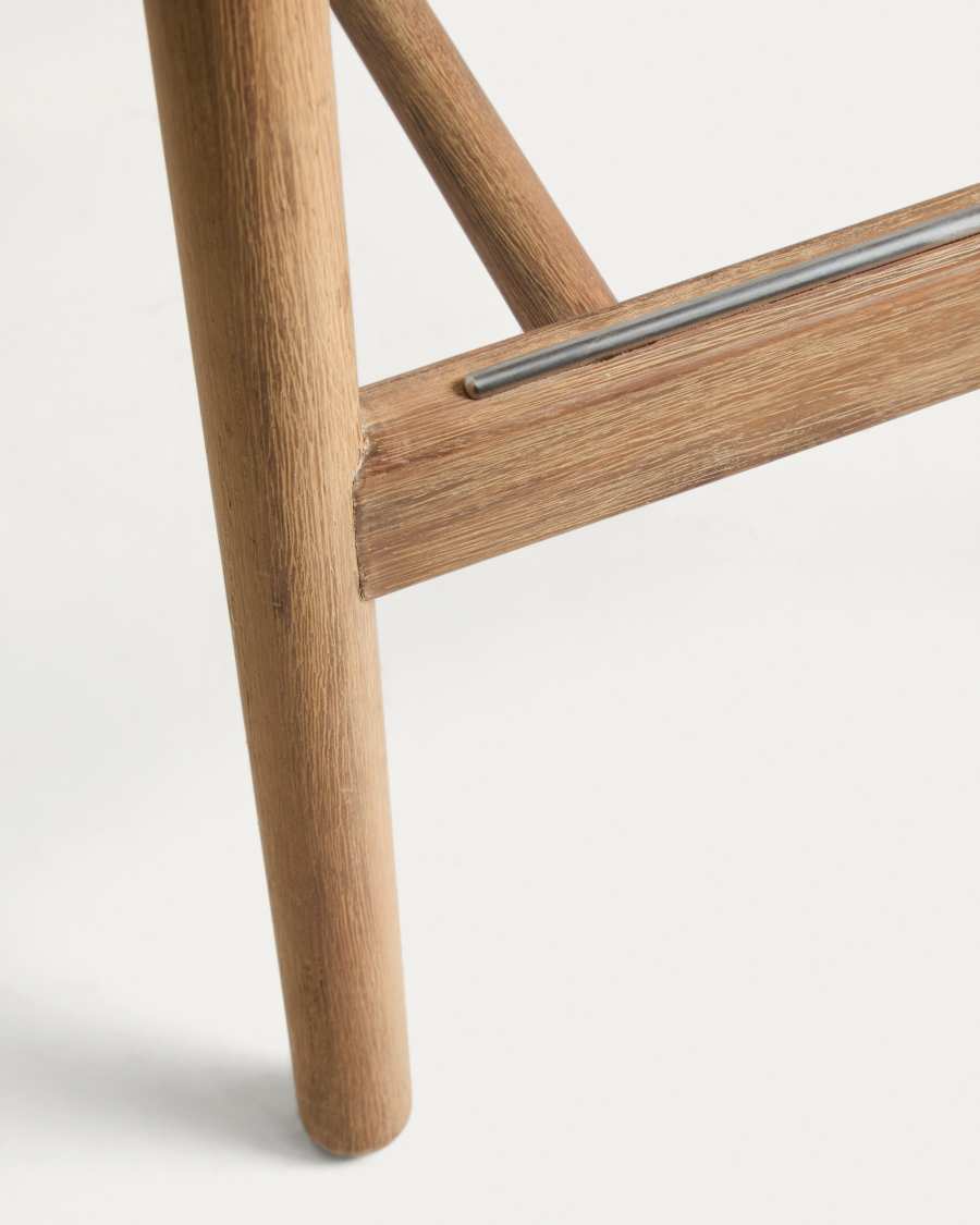 Alipa stool in FSC 100% solid acacia wood and dark grey rope cord 75 cm