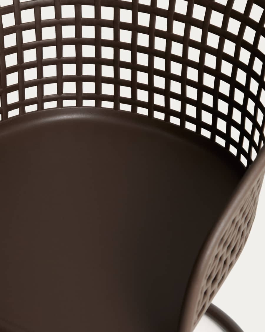 Tenaro brown plastic outdoor chair with steel structure