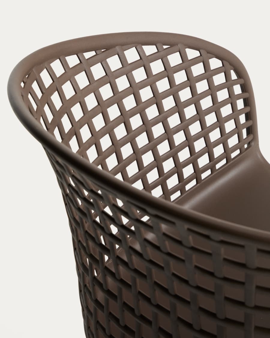Tenaro brown plastic outdoor chair with steel structure