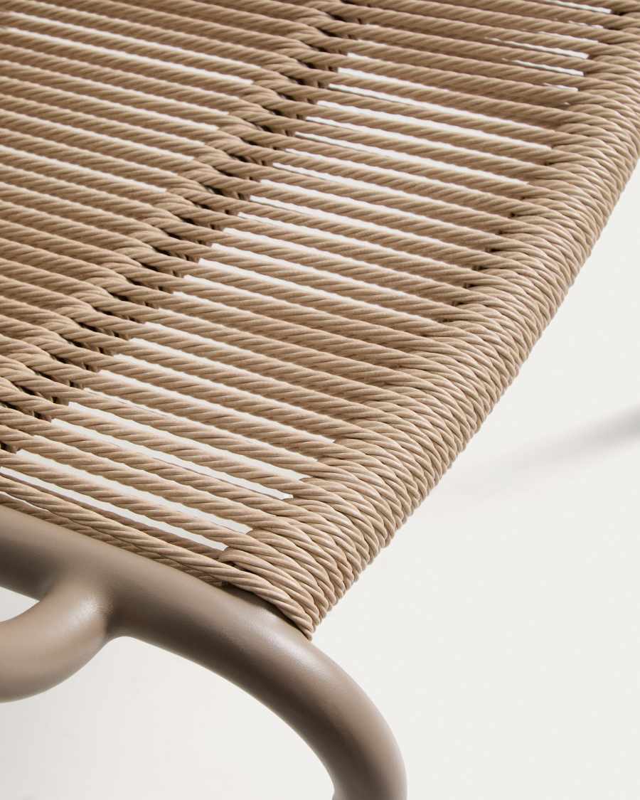 Salis armchair in ecru aluminium and ecru synthetic rope cord