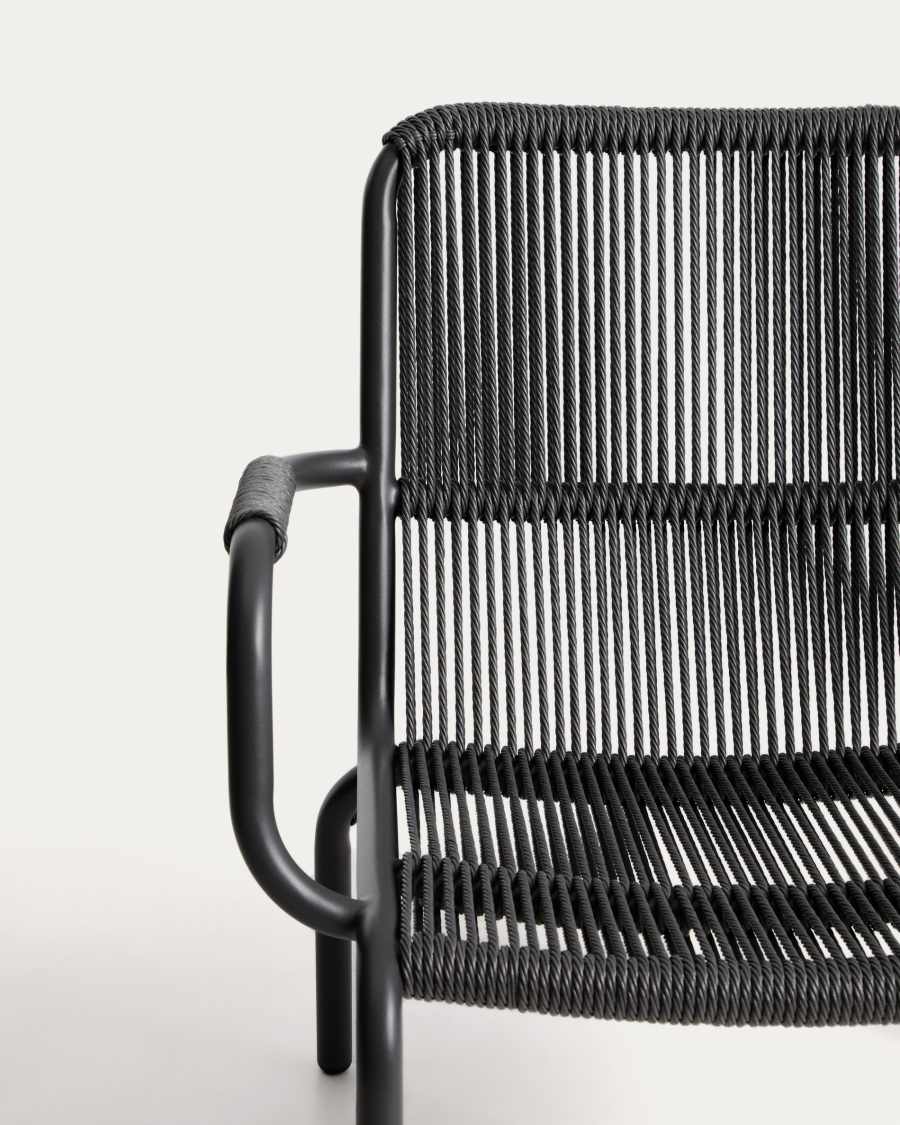 Butaca Salis d’alumini grafit i corda sintètica gris fosc