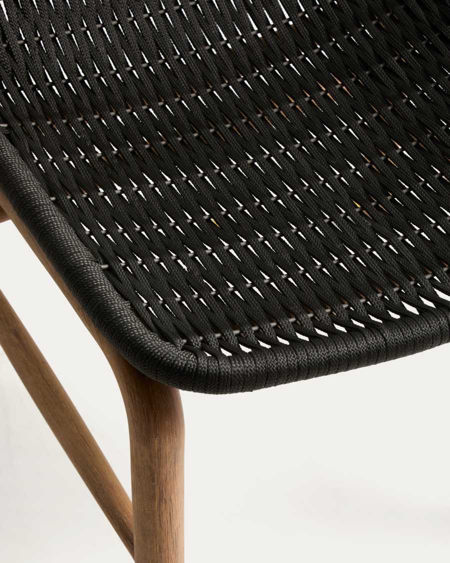 Cadira Alipa de fusta massissa d’acàcia i corda gris fosc FSC 100%