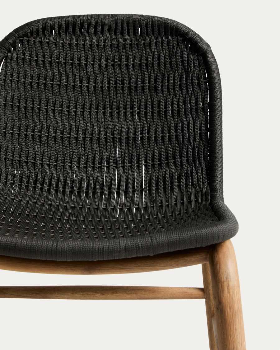 Cadira Alipa de fusta massissa d’acàcia i corda gris fosc FSC 100%