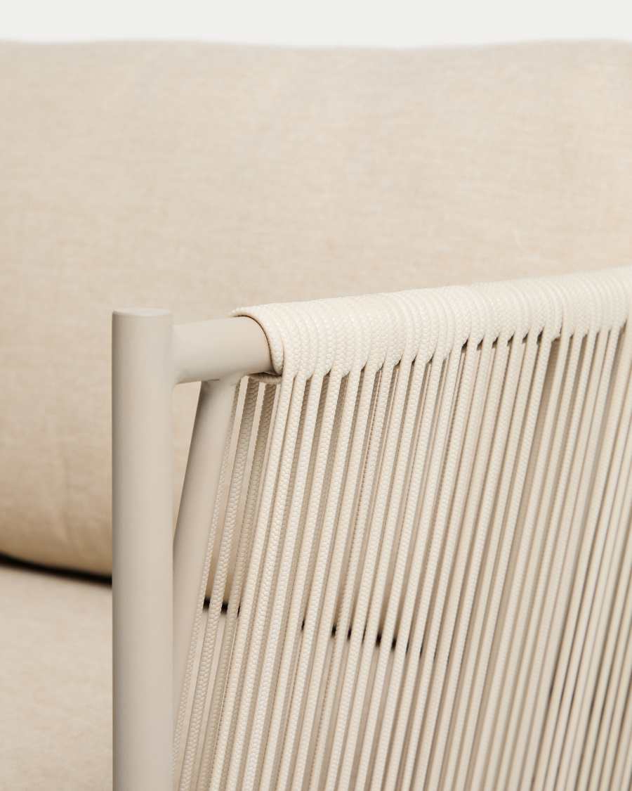 Canapé 2 places d’extérieur Zivia en corde écrue et acier galvanisé taupe 178 cm