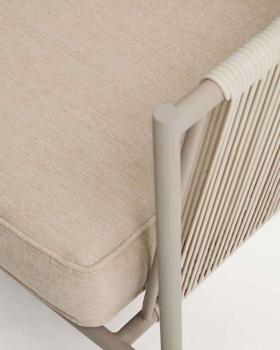 Canapé 2 places d’extérieur Zivia en corde écrue et acier galvanisé taupe 178 cm