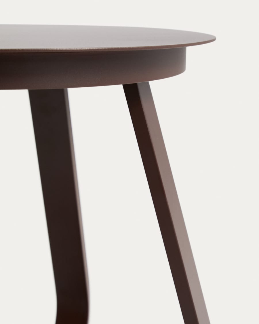 Table auxiliaire d’extérieur Tamaris en aluminium marron Ø 48 cm