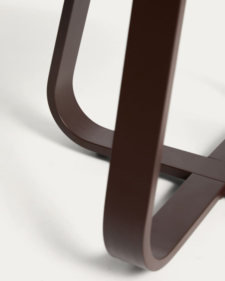 Table auxiliaire d’extérieur Tamaris en aluminium marron Ø 48 cm