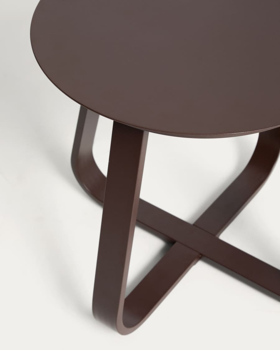 Table auxiliaire d’extérieur Tamaris en aluminium marron Ø 48 cm