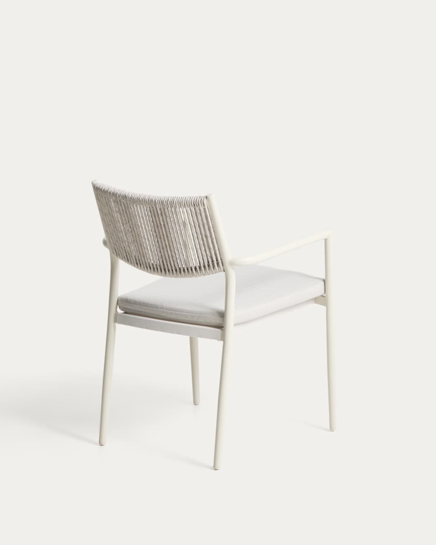 Cadira Argasi d’alumini cru i corda sintètica grisa