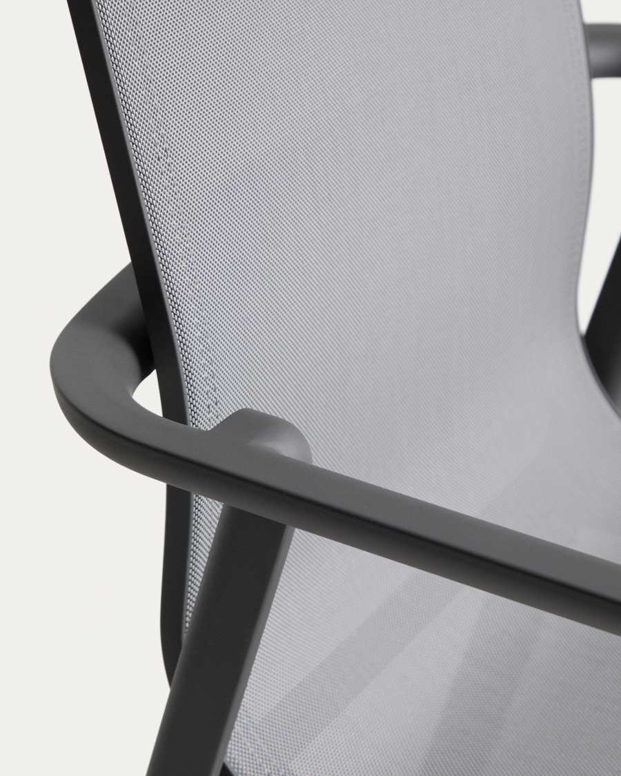 Canea stackable chair with graphite aluminium structure
