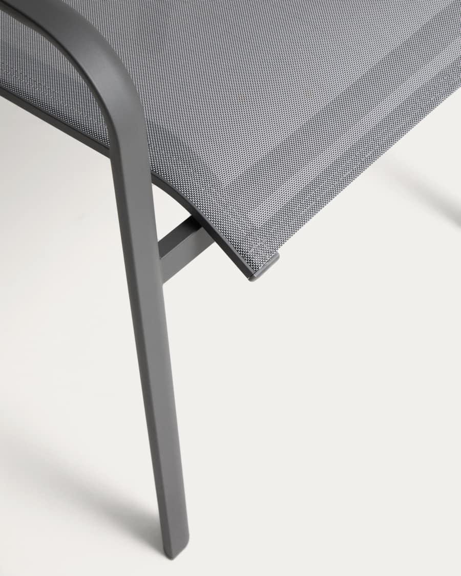 Canea stackable chair with graphite aluminium structure