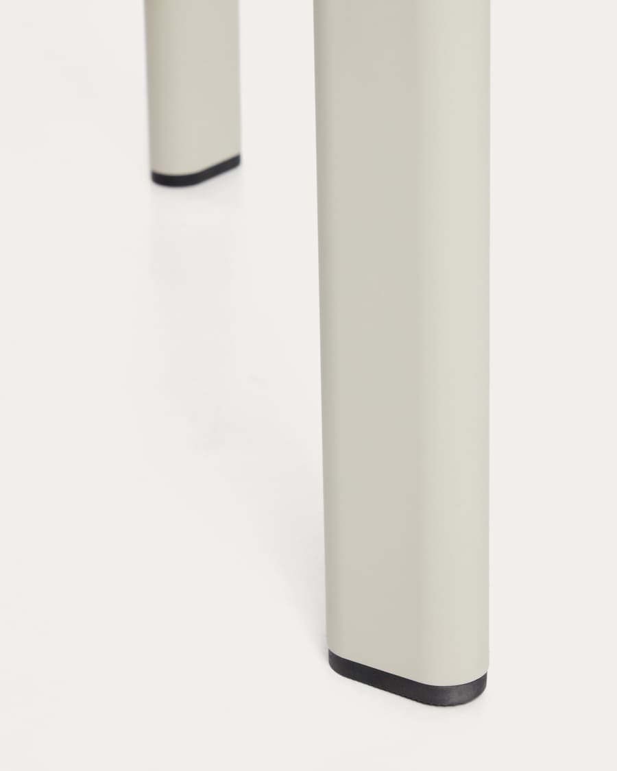 Tisch Anafi mit Tischplatte aus gesintertem Stein in Beige, 140 x 80 cm