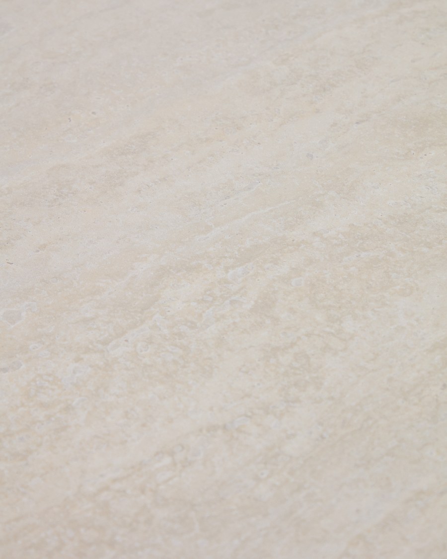 Tisch Anafi mit Tischplatte aus gesintertem Stein in Beige, 140 x 80 cm