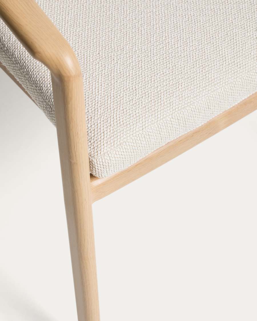Sirte outdoor chair in aluminium with wood-effect finish and ecru rope cord