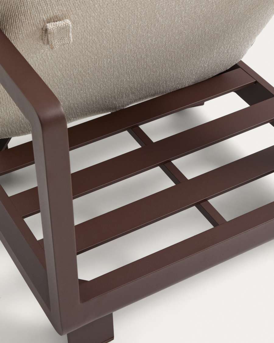 Poltrona da esterno Nerano in alluminio marrone