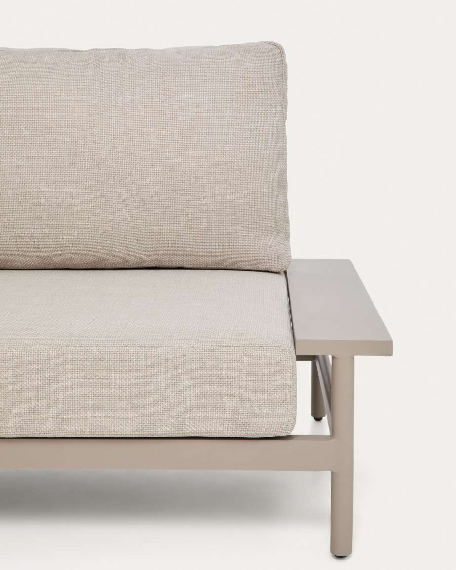 Divano Vathi a 3 posti in alluminio con chaise longue sinistra tortora 250 x 159 cm