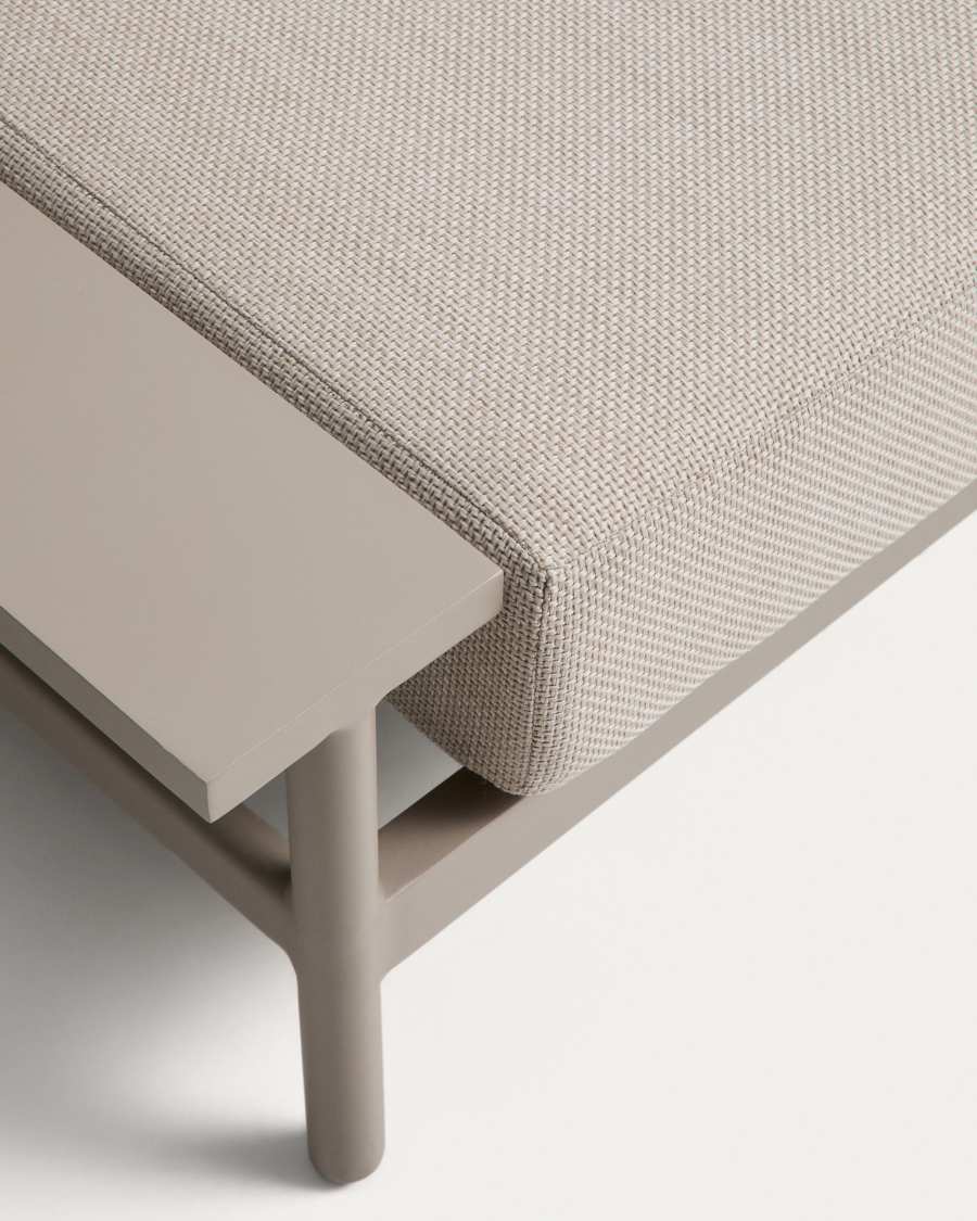 Divano Vathi a 3 posti in alluminio con chaise longue sinistra tortora 250 x 159 cm