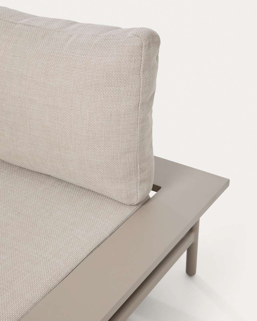 Divano Vathi a 3 posti in alluminio con chaise longue sinistra tortora 250 x 159 cm
