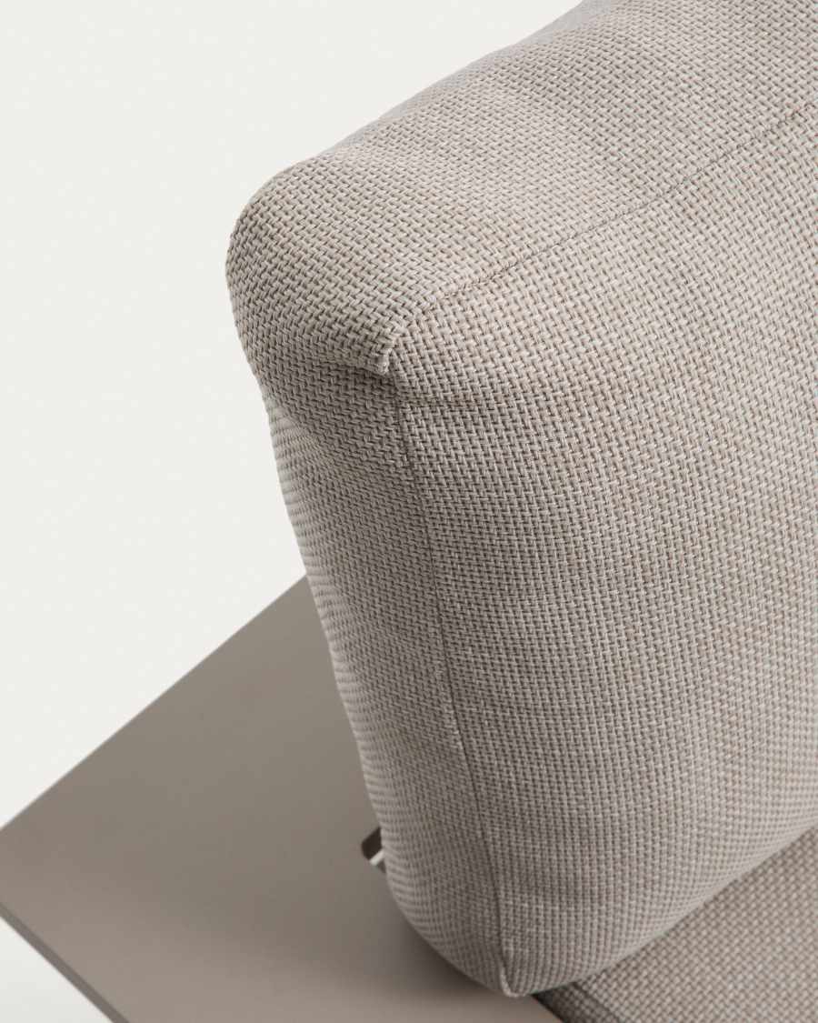 Divano Vathi a 3 posti in alluminio con chaise longue sinistra tortora 250 x 159 cm